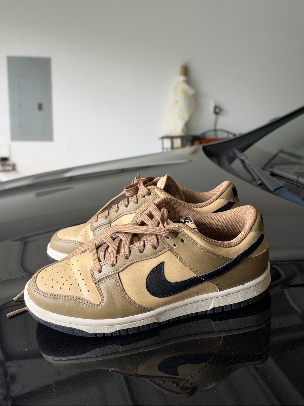Nike Women’s Tan and Black Low-Top Sneakers